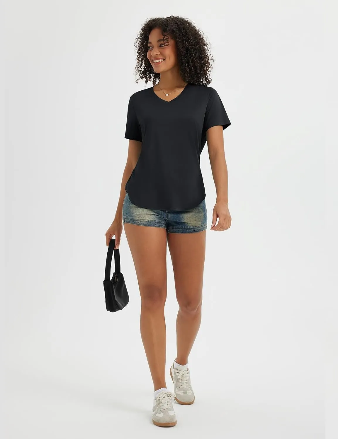 baleaf Women's Short Sleeve Shirts UPF 50  Sun Shirt V Neck UV Workout Moisture Wicking Quick Dry T-Shirts
