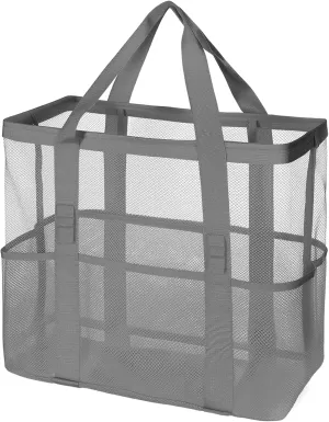 Beach Bag - Mesh Beach Bag Large 8 Pockets, Beach Tote Bag Beach Essentials for Vacation Must Haves