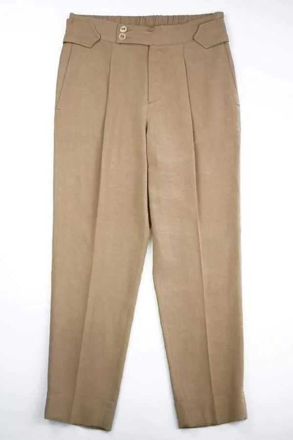 High top linen trousers