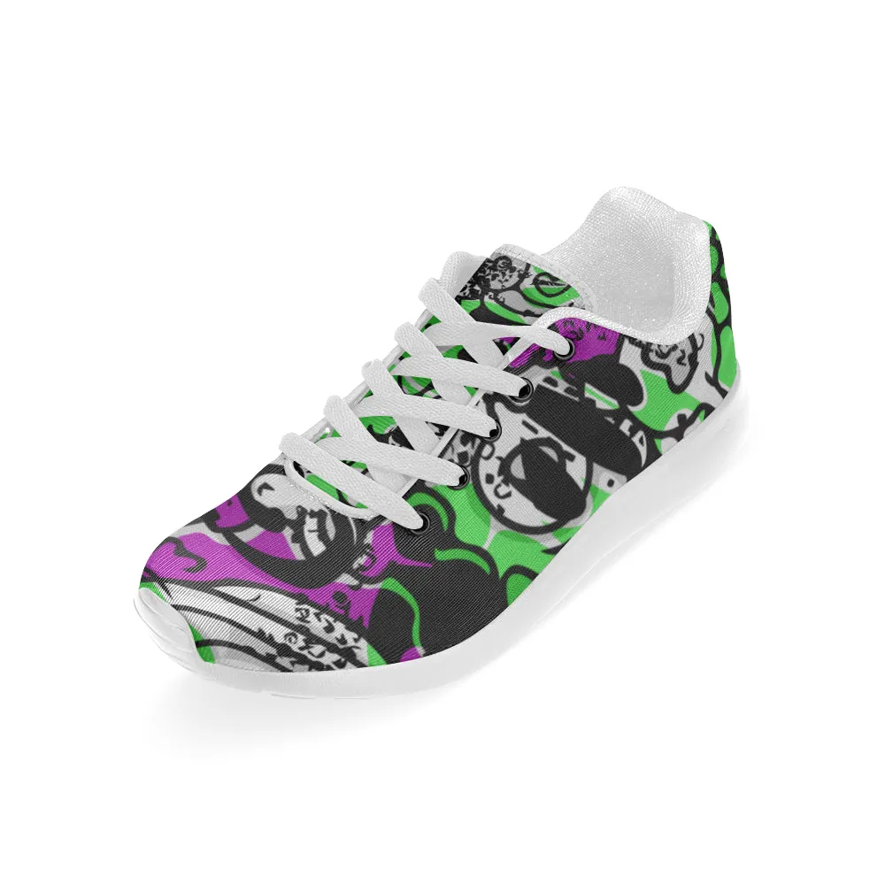 Kids Abstract Doodle Print Canvas Sneakers