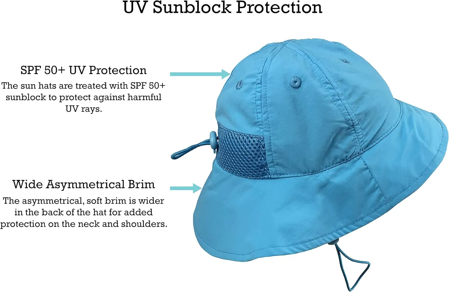 N'Ice Caps Kids Sun Hats 2-Pack UPF 50  UV Protection Boys Girls Toddler Adjustable Mesh Lined