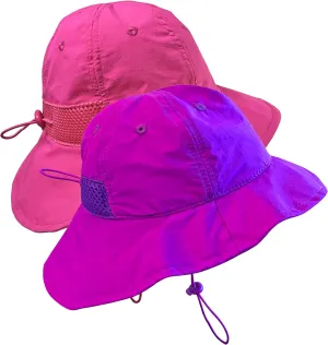 N'Ice Caps Kids Sun Hats 2-Pack UPF 50  UV Protection Boys Girls Toddler Adjustable Mesh Lined