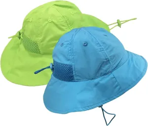N'Ice Caps Kids Sun Hats 2-Pack UPF 50  UV Protection Boys Girls Toddler Adjustable Mesh Lined