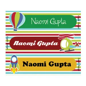 Personalised Air Balloon Waterproof Stickers - Rectangular