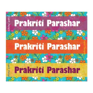 Personalised Blue Floral Waterproof Stickers - Rectangular