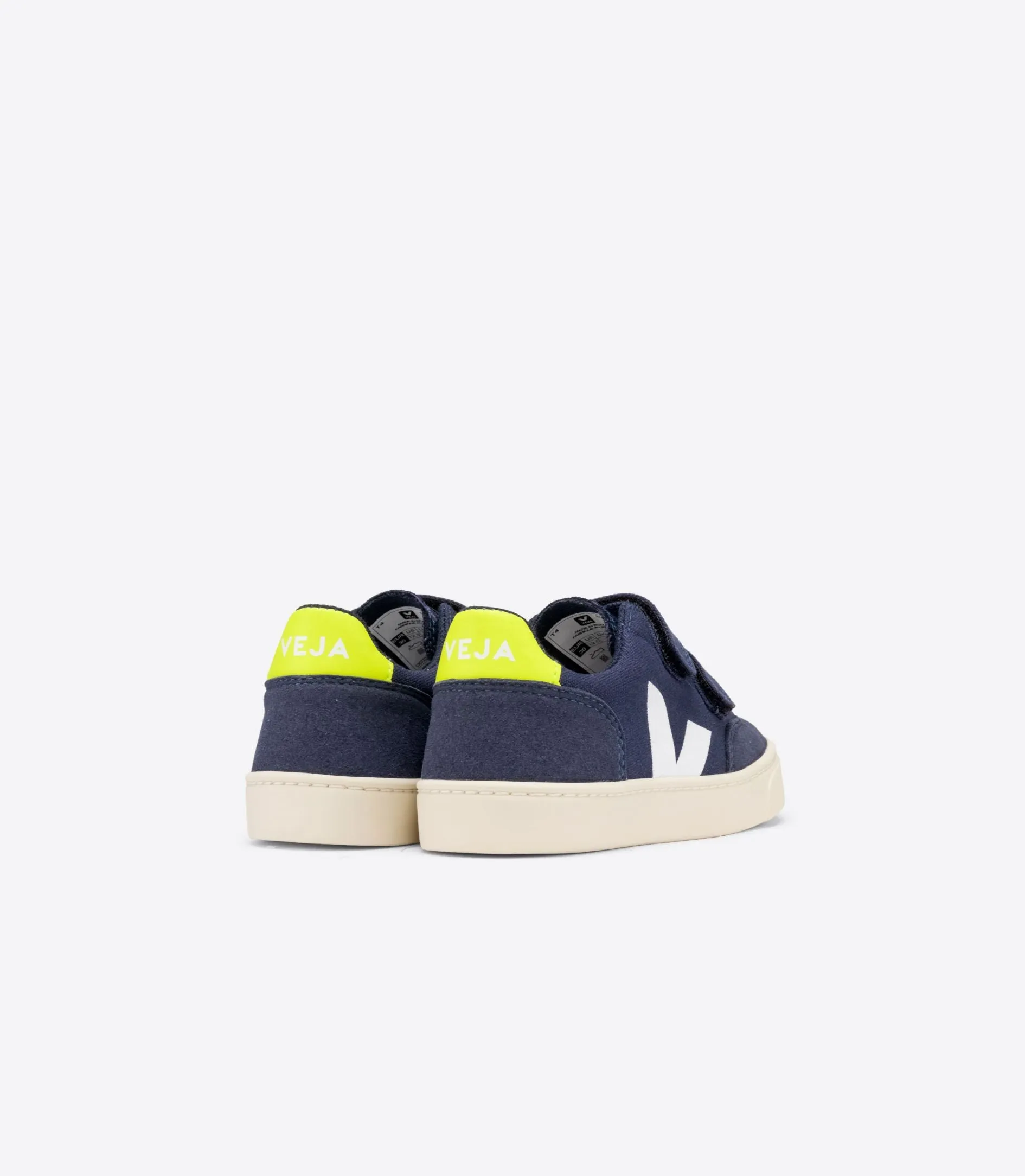 Veja V12 Velco Canvas - Nautical Jaune Fluo
