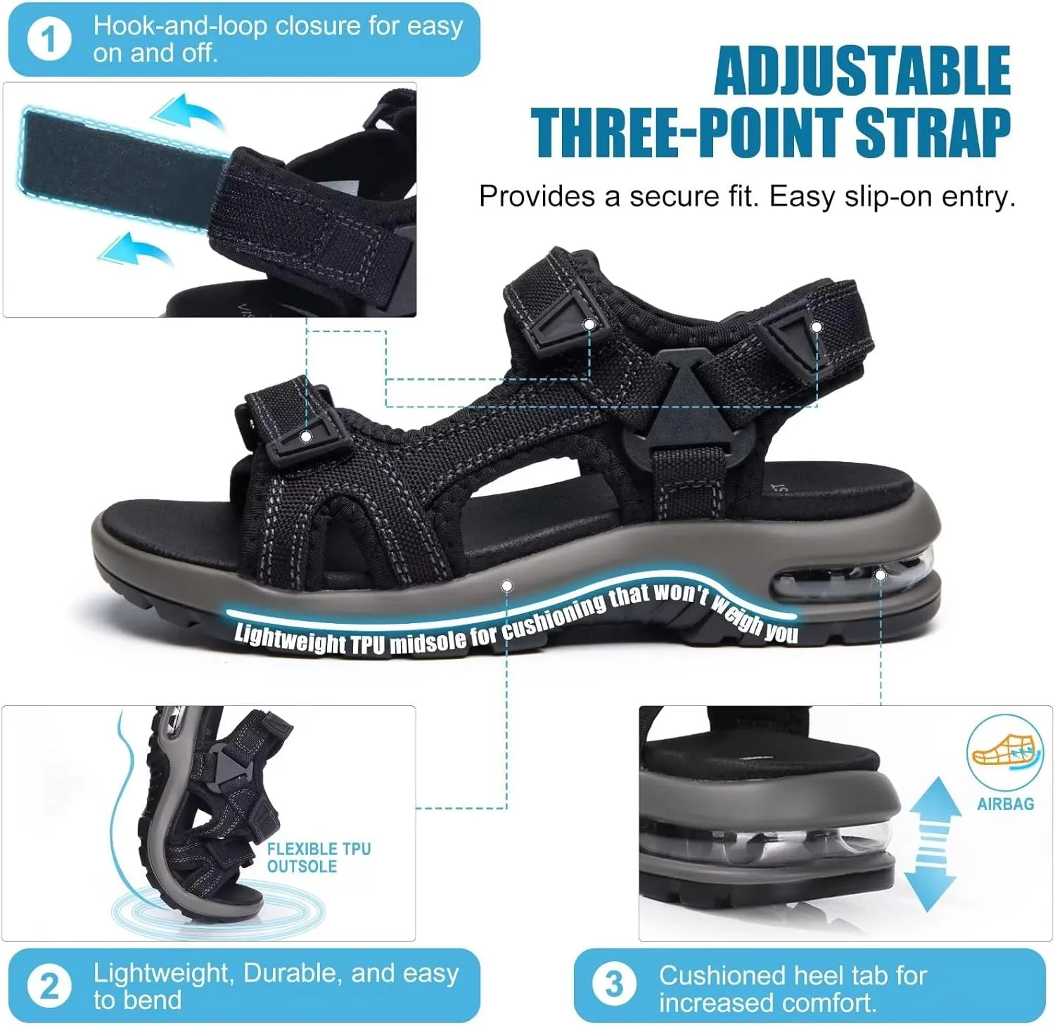 visionreast Boys Sandals Camouflage Print Kids Fashion Sport Sandals Outdoor Sandal Athletic Casual Sandals Beach Shoes