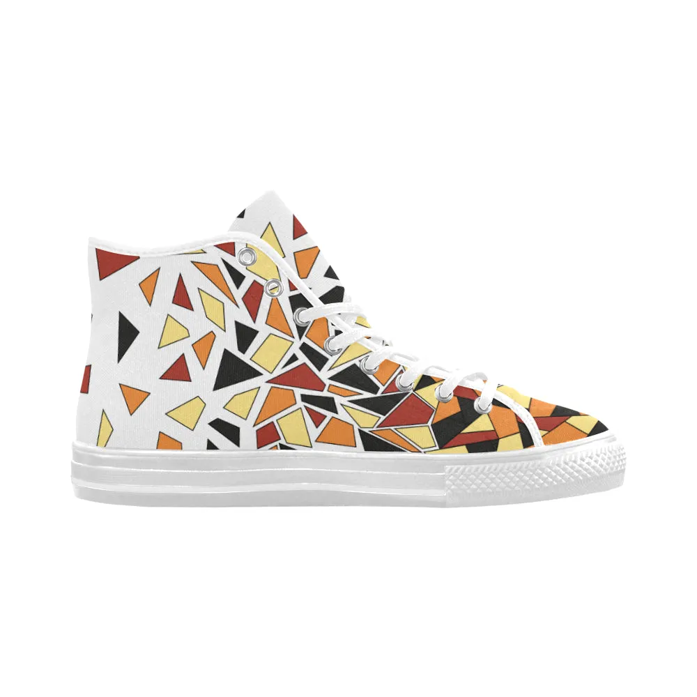 Women's Diffuse Geometrical Print High Top Canvas Shoes
