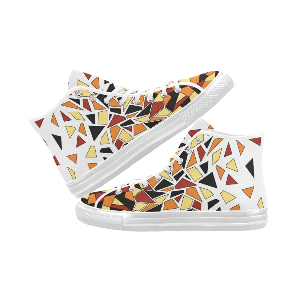Women's Diffuse Geometrical Print High Top Canvas Shoes